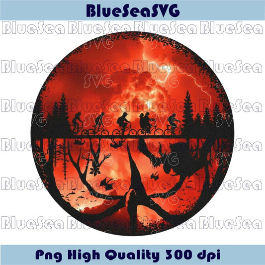 Stranger Things Png Welcome to the Upside Down Png Biking Kids Art