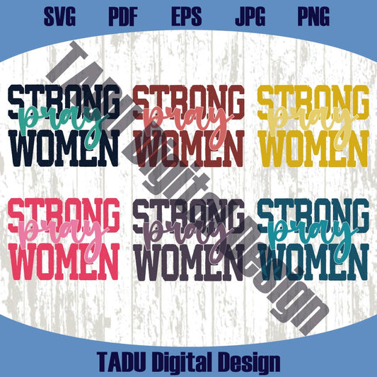 Strong Women Pray Png Christian Svg Boho Minimalist Png Positivity