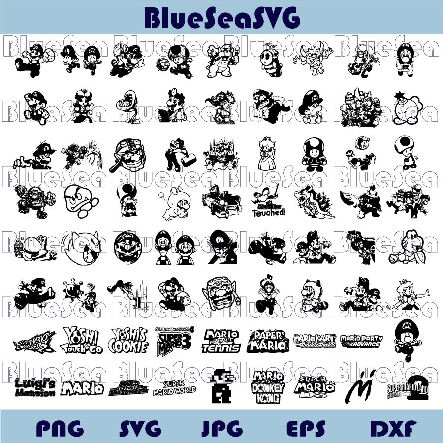 Super Mario SVG Bundle Super Mario Png Super Mario Silhouette