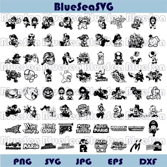 Super Mario SVG Bundle Super Mario Png Super Mario Silhouette