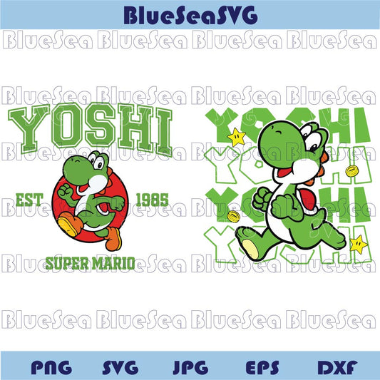 Super Mario Yoshi Svg Est 1985 Super Mario Svg Mario Yoshi Png
