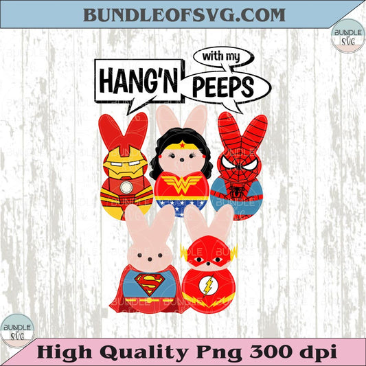 Superhero Hangin' With My Peeps Png Kids Chillin Peeps Bunny Png