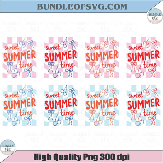 Sweet Summer Time Png Bundle Checkered Strawberry Summer Svg