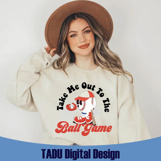 Take Me Out To The Ball Game Png Trendy Retro Baseball Vibes Svg
