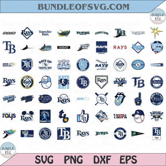 Tampa Bay Rays SVG Bundle Baseball Tampa Bay Rays Logo Svg
