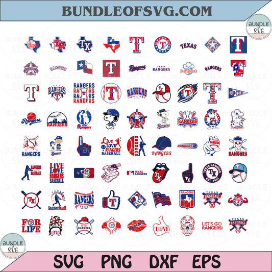 Texas State Logo SVG Bundle Baseball Texas Rangers Svg Layered