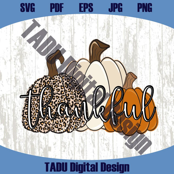 Thankful Leopard Pumpkin Png Vintage Thanksgiving Svg Pumpkins