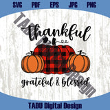 Thankful Svg Plaid Pumpkin Thanksgiving Png Thankful Png Cricut