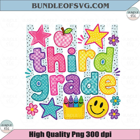 Third Grade Striped Back to School Png Stripes Third Grade Png