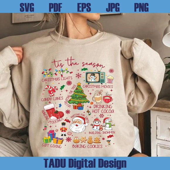 Tis The Season Christmas Png Festive Png Retro Xmas Png