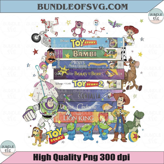 Toy Story Stacked Books PNG Toy Story Bookish Png T-Shirts Cute