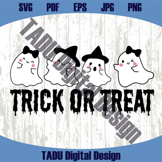 Trick or Treat Png Spooky Season Svg Boho Halloween Ghost Svg