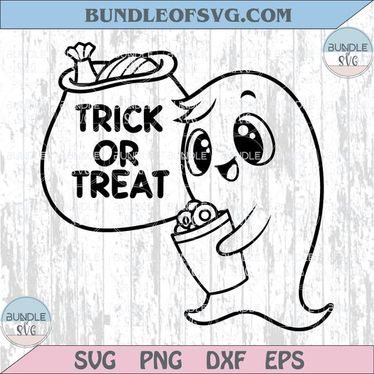 Trick or Treat Svg Cute Ghost Funny Halloween Svg Cute Boo Svg