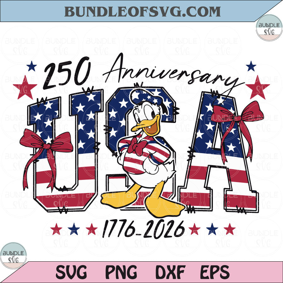 USA 250th Anniversary Donald Duck PNG 1776-2026 Patriotic Disney