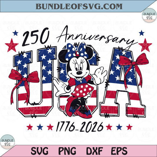 USA 250th Anniversary Minnie Mouse PNG 1776-2026 Patriotic Disney Png