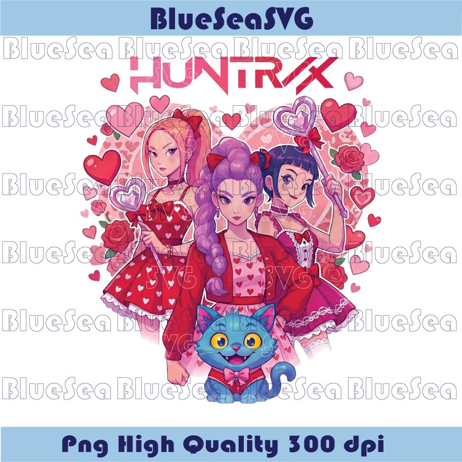 Valentine Huntrix Png Kpop Demon Hunters Saja Girls Valentine Png