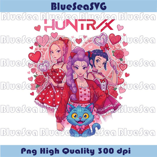 Valentine Huntrix Png Kpop Demon Hunters Saja Girls Valentine Png