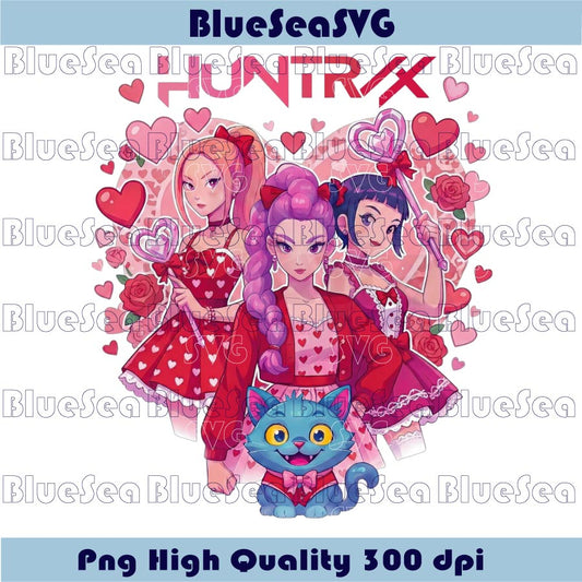 Valentine Huntrix Png Kpop Demon Hunters Saja Girls Valentines Png