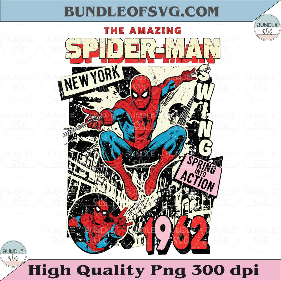 Vintage Amazing Spider-Man PNG Retro Marvel Comics Cover Png