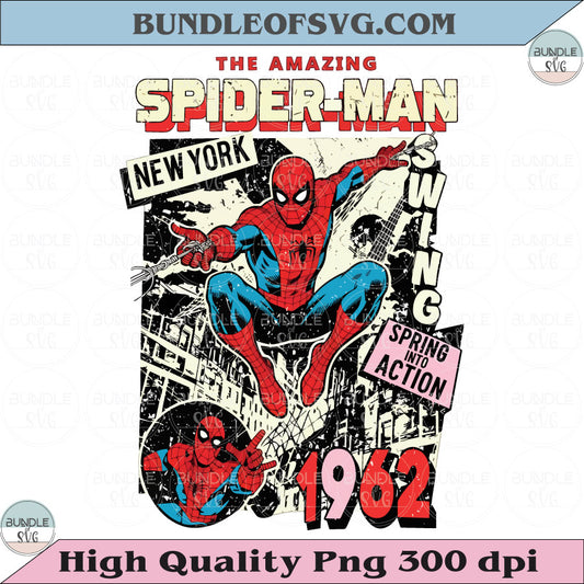 Vintage Amazing Spider-Man PNG Retro Marvel Comics Cover Png