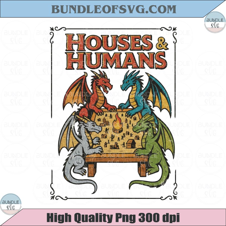 Vintage Dungeons and Dragons Png Retro Houses and Humans Png