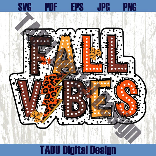Vintage Fall Vibes Png Doodle Dots Autumn Leopard Bolt Fall Vibes