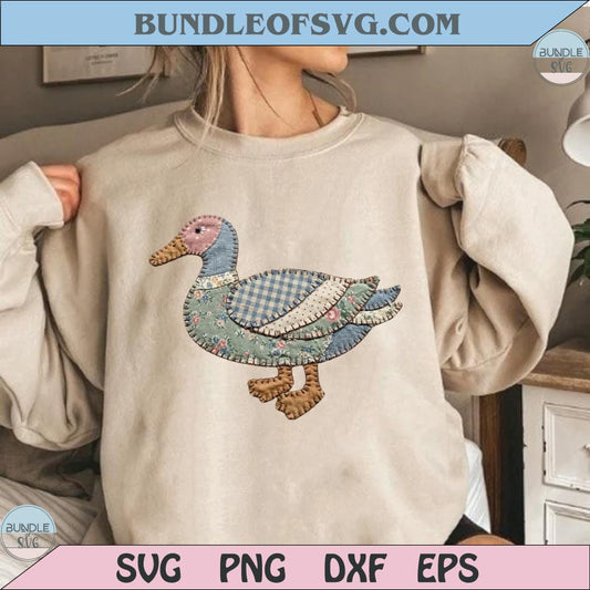 Vintage Mallard Faux Patchwork Duck Png Thrifting Spring Png