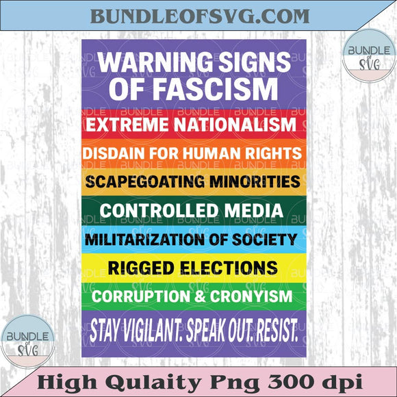 Warning Sign of Fascism Png Anti Trump Png No Kings Png Protest