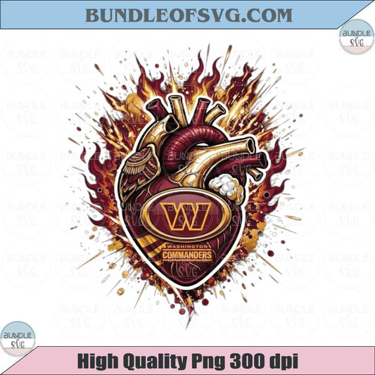 Washington Commanders Heart PNG Commanders Anatomical Heart Png