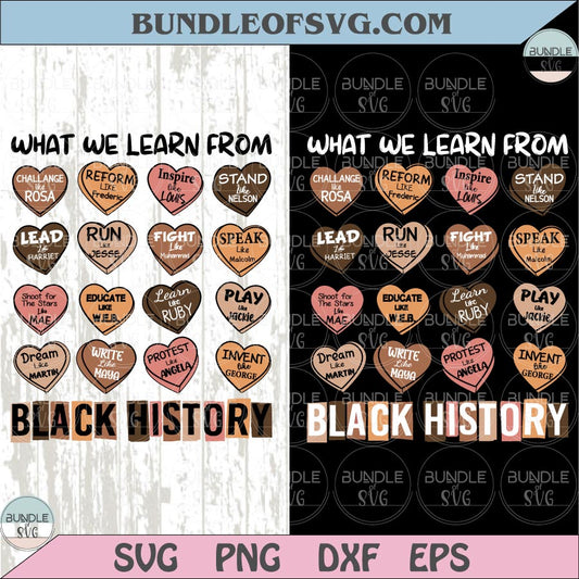What We Learn From Black History Png Heart Black History Month Svg