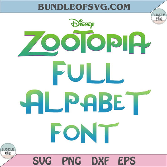 Zootopia Font PNG Bundle Zootopia Full Alphabet Png Zootopia Letters
