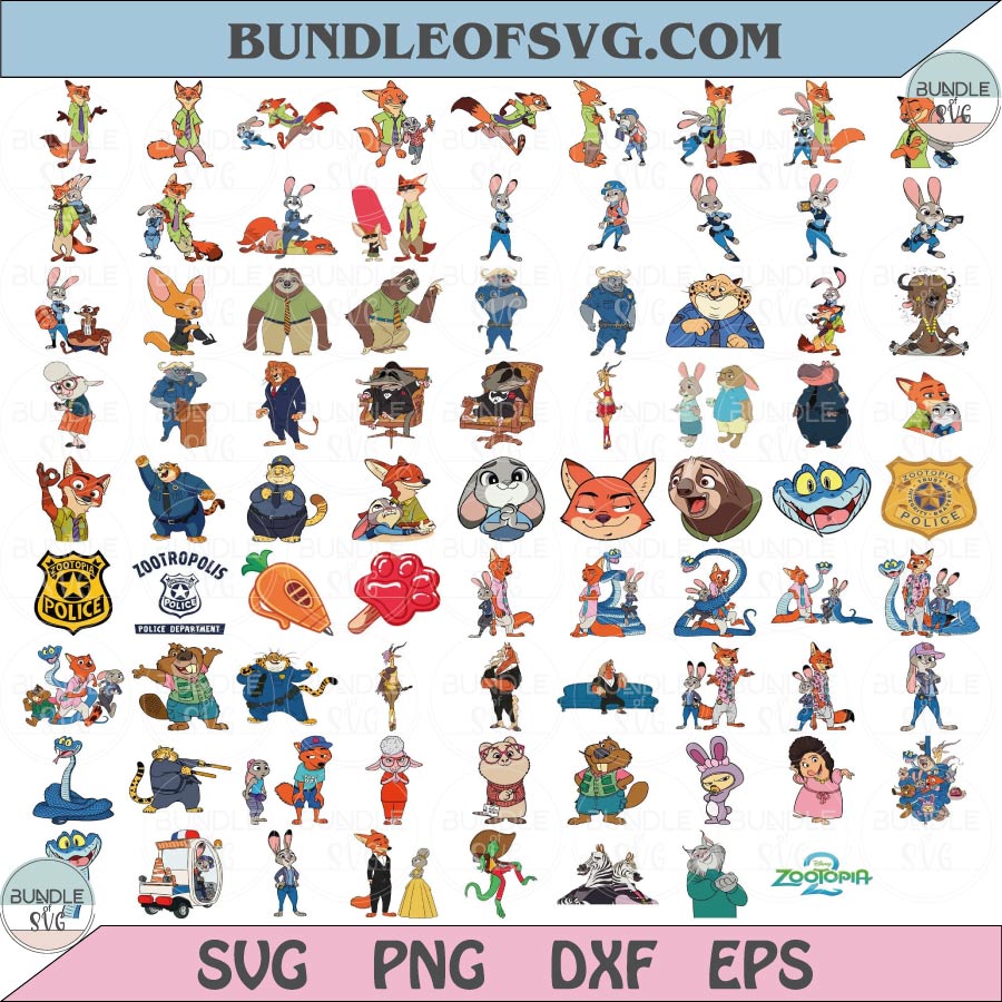 Zootopia SVG Bundle Layered SVG Zootopia Png Zootopia 2 Svg Png