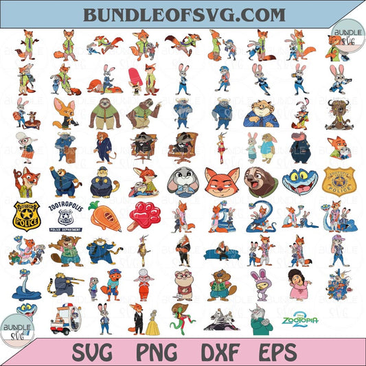 Zootopia SVG Bundle Layered SVG Zootopia Png Zootopia 2 Svg Png