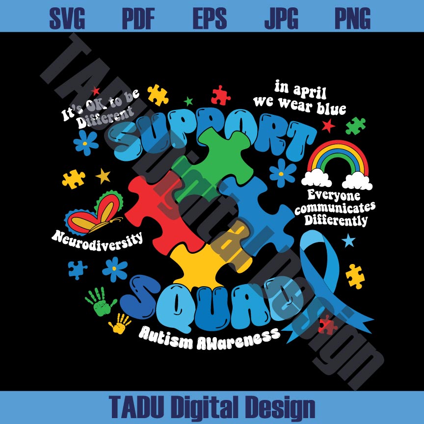 Autism Support Squad Png Autism Awareness Svg Autism Teacher Png - BundleofSVG