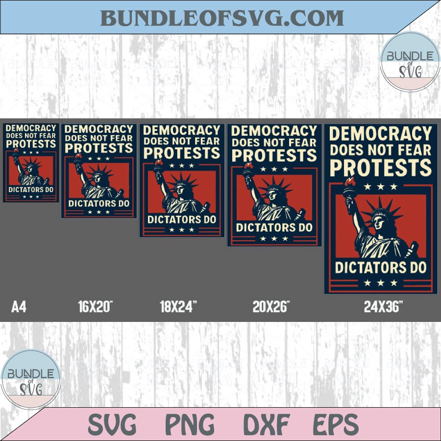 Democracy Does Not Fear Svg Anti Trump Png No Kings Protest Poster