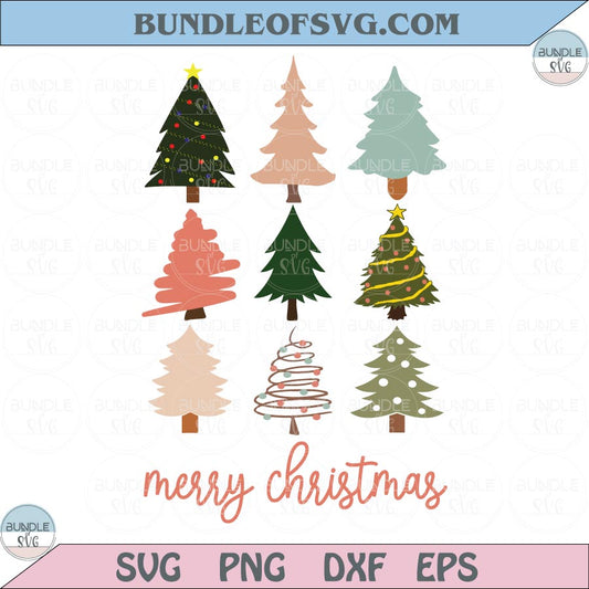 Preppy Christmas Trees Png Merry Christmas Svg Girly Pink Christmas