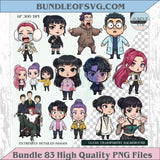 Kpop Demon Hunters Chibi Png Clipart Bundle Cute Kawaii Kpop Png