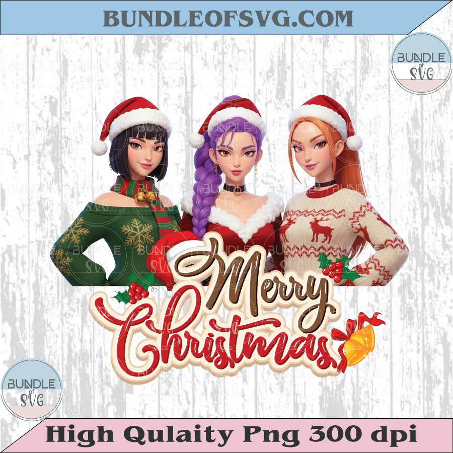 Huntrix Christmas Png Bundle Christmas Huntrix Png Demon Hunters