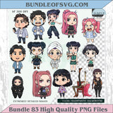 Kpop Demon Hunters Chibi Png Clipart Bundle Cute Kawaii Kpop Png