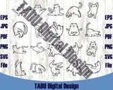 Yoga Cats Svg Bundle Black Cat Yoga Poses Png Pose Cat Yoga Svg