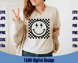 Checkerboard Smile Svg Lightning Bolt Smiley Face Png Happy Face