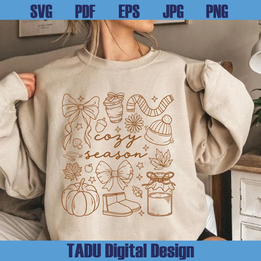 Cozy Season Svg Fall Vibes Png Autumn Season Svg Fall Pumpkin Png