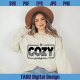 Cozy Season Svg Leopard Retro Fall Svg Autumn Quote Png Cozy Girl