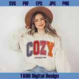 Cozy Season Png Varsity Cozy Girl Svg Retro Fall Svg Autumn Png