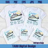 Custom Name Family Cruise Squad 2025 Svg Ship Family Vacation Png