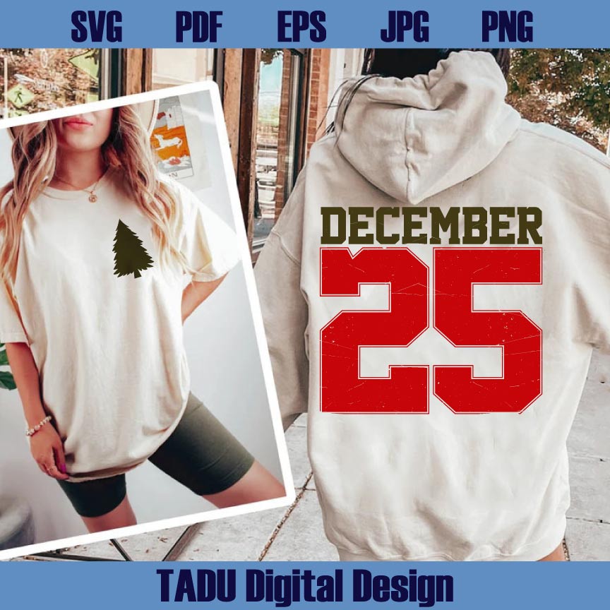 Christmas December 25 Svg Grunge Vintage December 25 Png