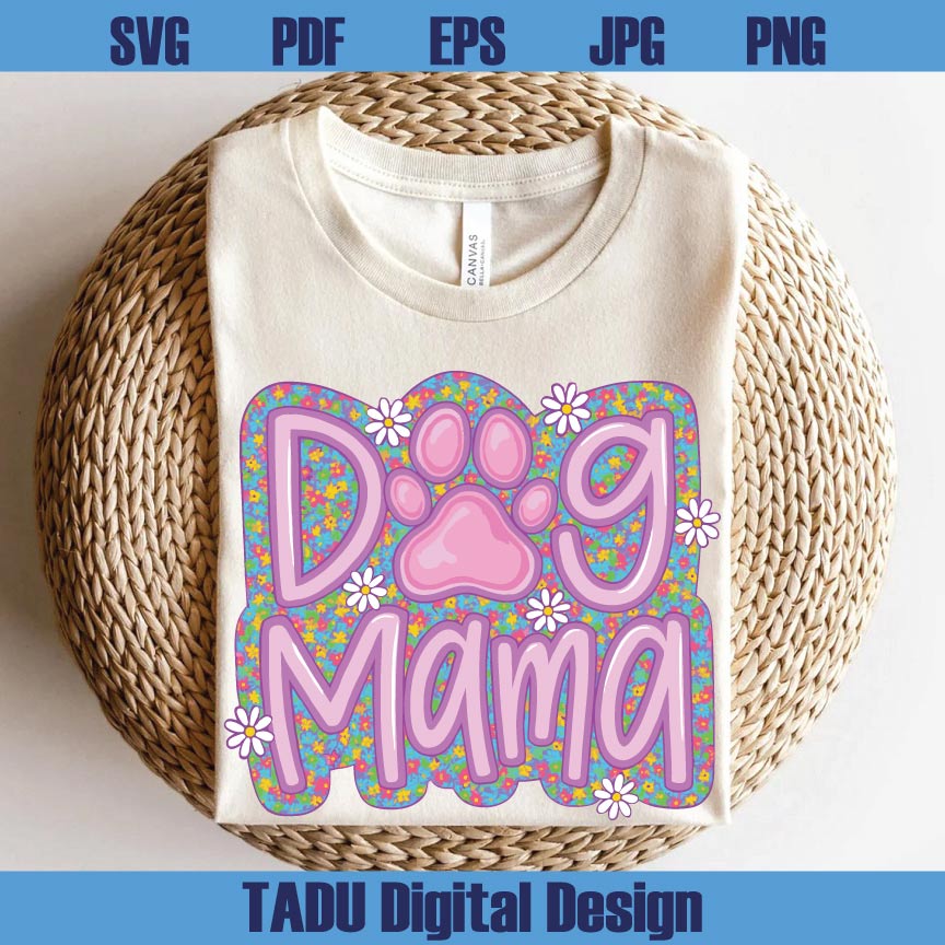 Dog Mama Png Preppy Dog Mom Flower Png Coquette Dog Mom Png Sublimation DTF File - BundleofSVG