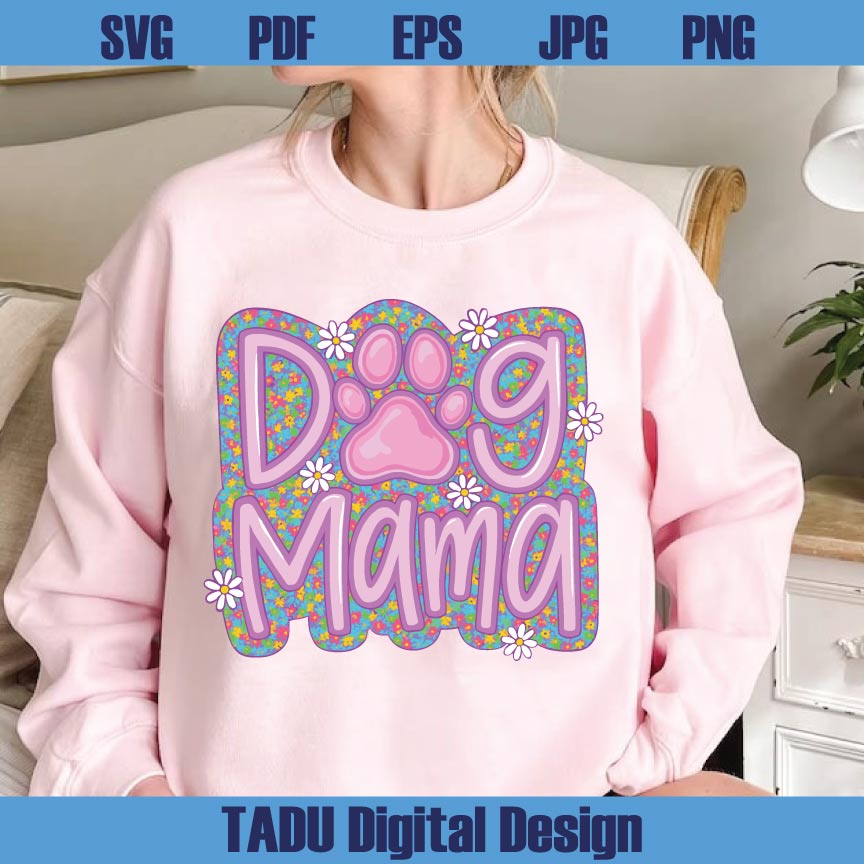 Dog Mama Png Preppy Dog Mom Flower Png Coquette Dog Mom Png Sublimation DTF File - BundleofSVG