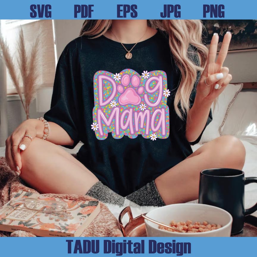 Dog Mama Png Preppy Dog Mom Flower Png Coquette Dog Mom Png Sublimation DTF File - BundleofSVG