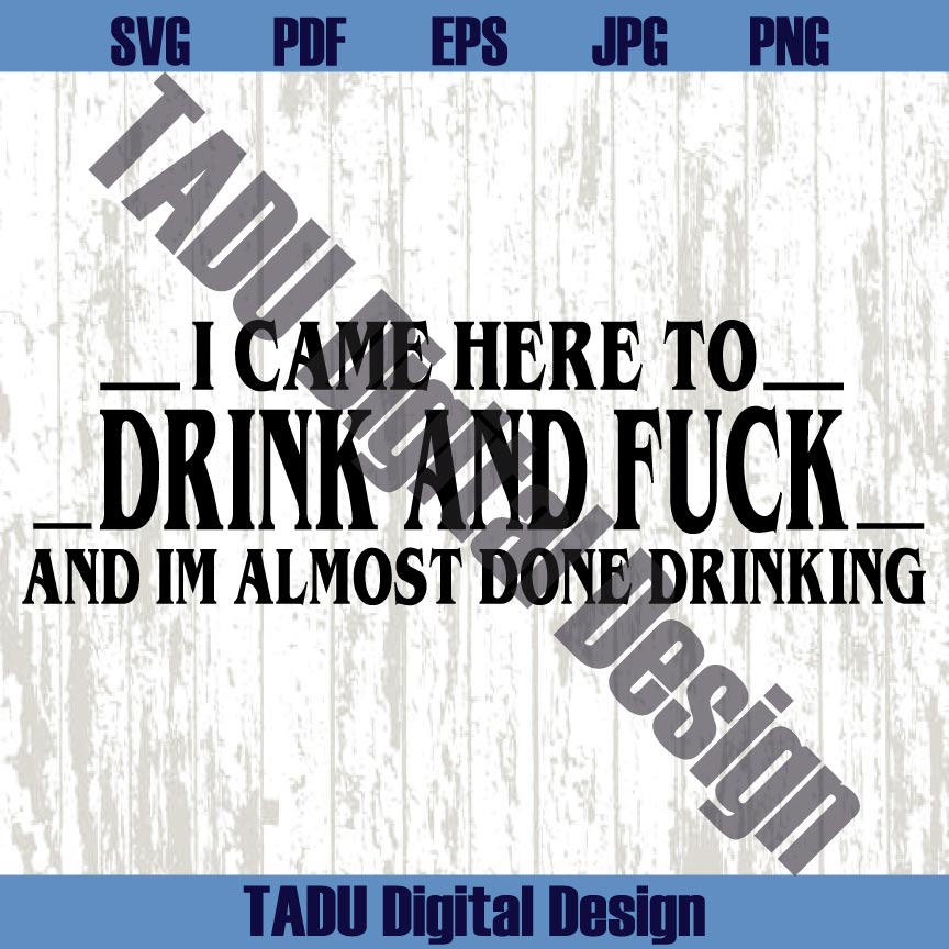 I Came Here To Drink And Fuck And Im Almost Done Drinking Svg Png